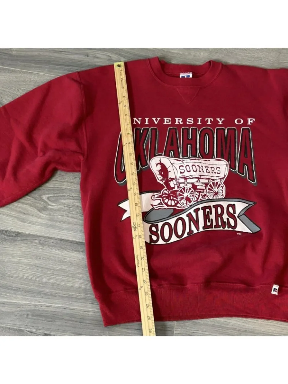 Vintage Oklahoma Sooners Sweatshirt Adult Large Red NCAA Football Russell 90s